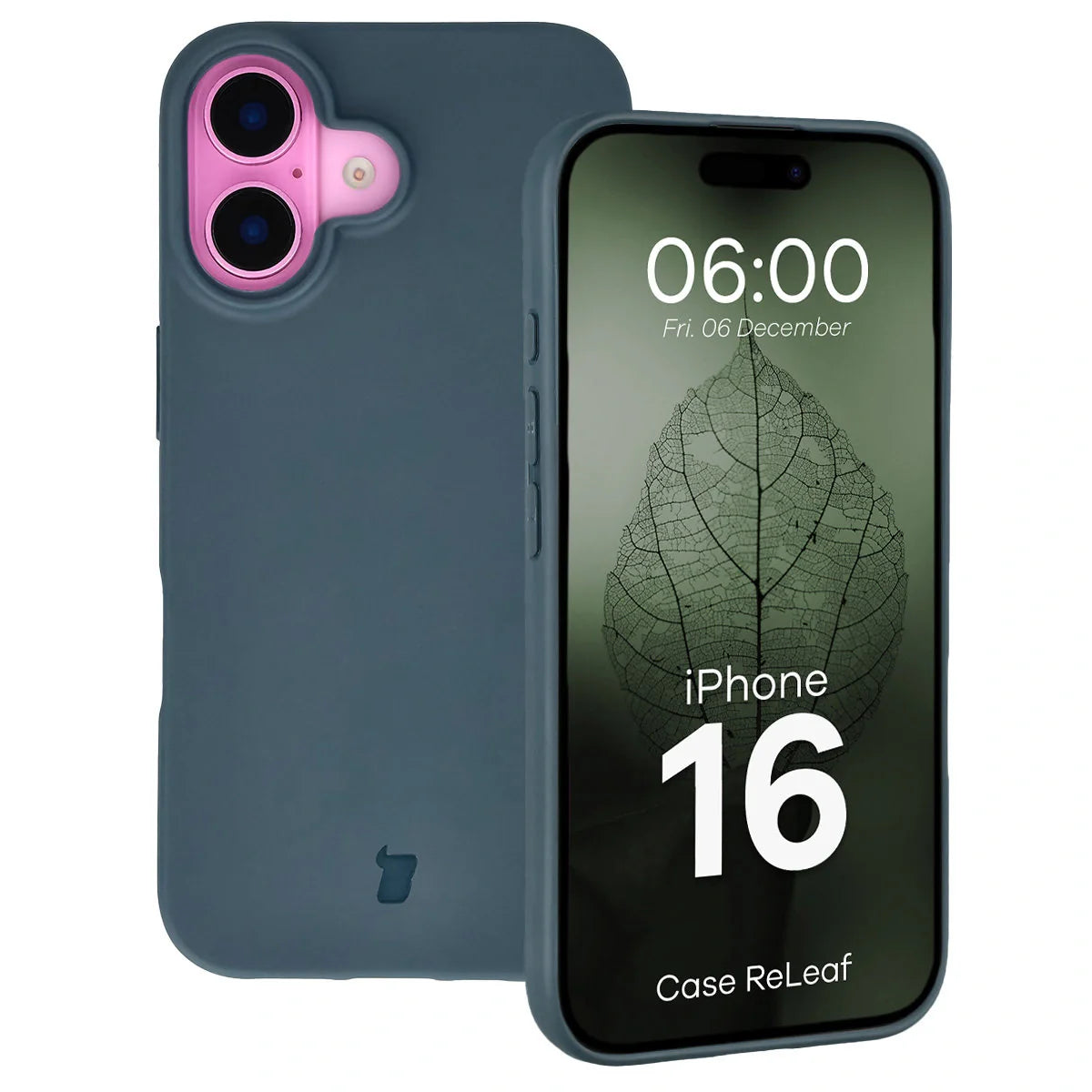 Recycelte Handyhülle Bizon ReLeaf für iPhone 16, Dunkelblau