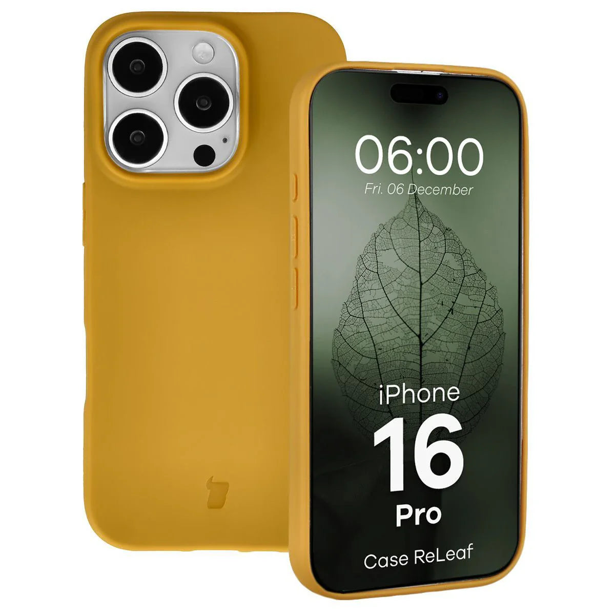 Recycelte Handyhülle Bizon ReLeaf für iPhone 16 Pro, Dunkelgelb