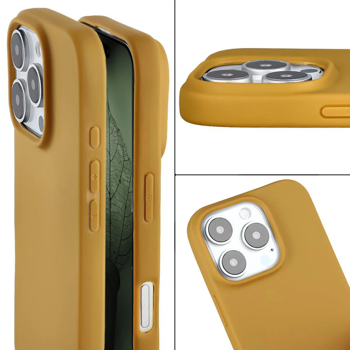 Recycelte Handyhülle Bizon ReLeaf für iPhone 16 Pro, Dunkelgelb