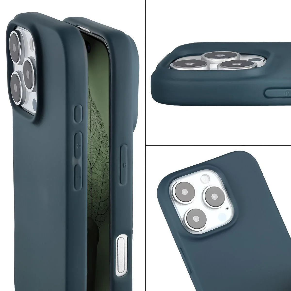 Recycelte Handyhülle Bizon ReLeaf für iPhone 16 Pro, Dunkelblau