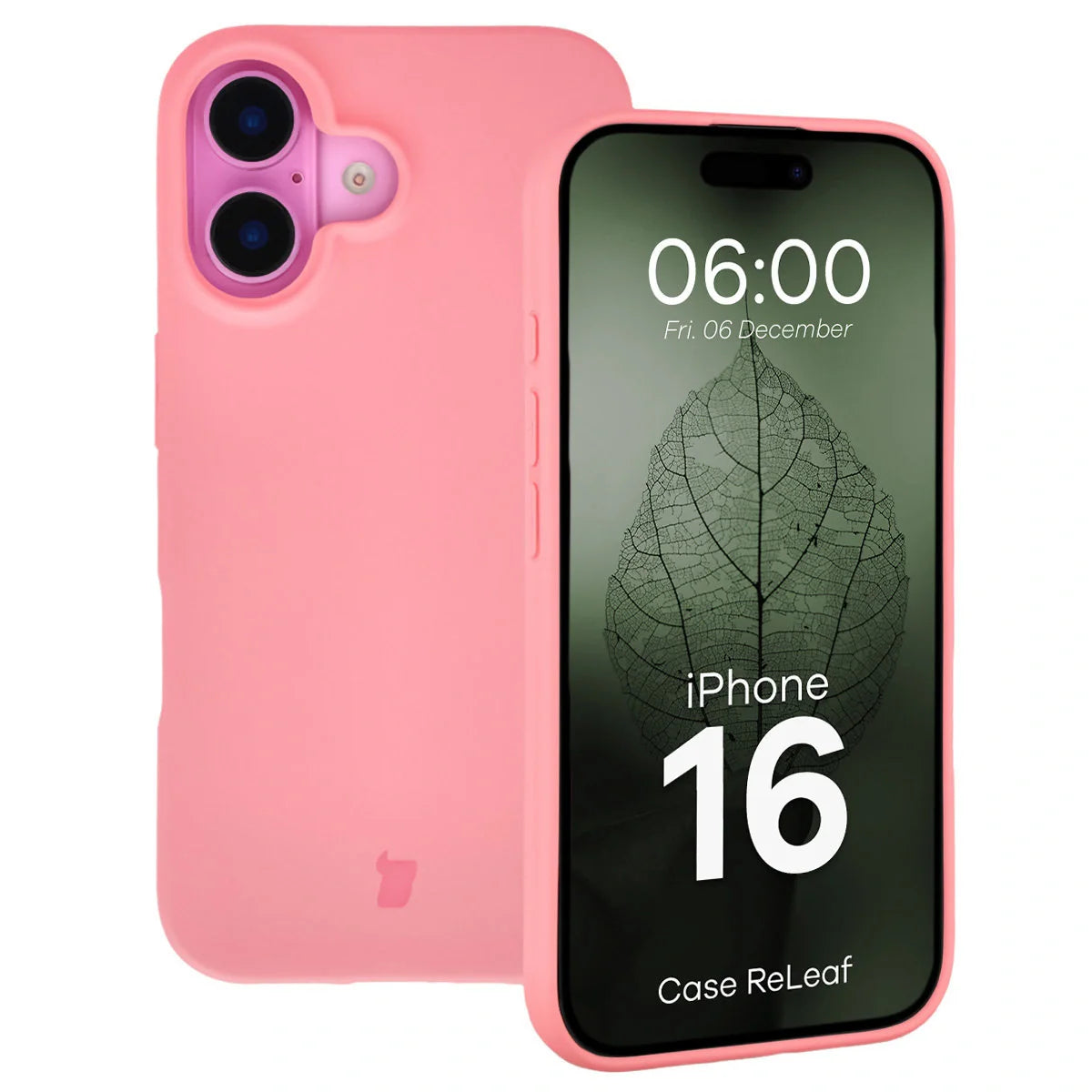 Recycelte Handyhülle Bizon ReLeaf für iPhone 16, Rosa