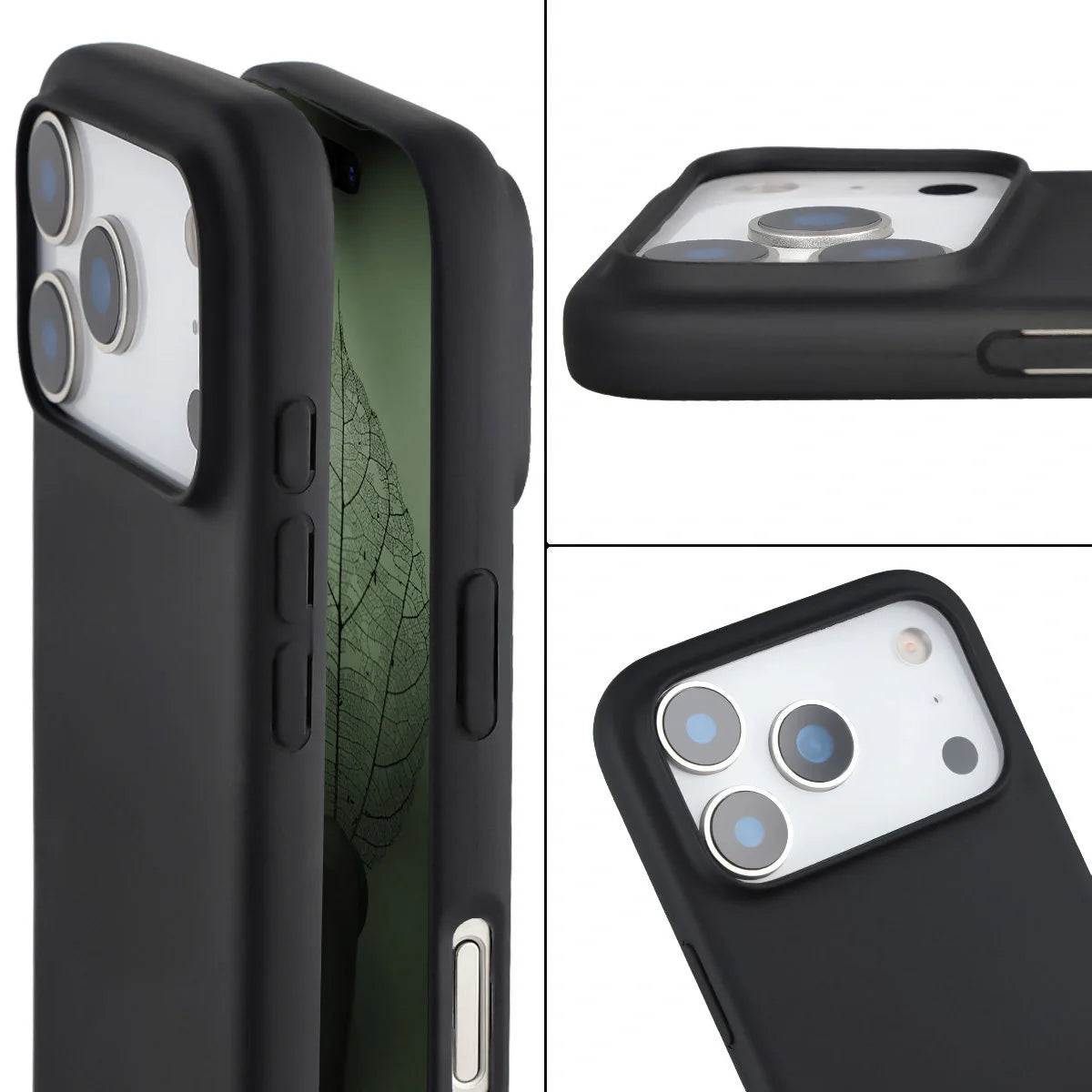 Recycelte Handyhülle Bizon ReLeaf für iPhone 17 Pro, Schwarz