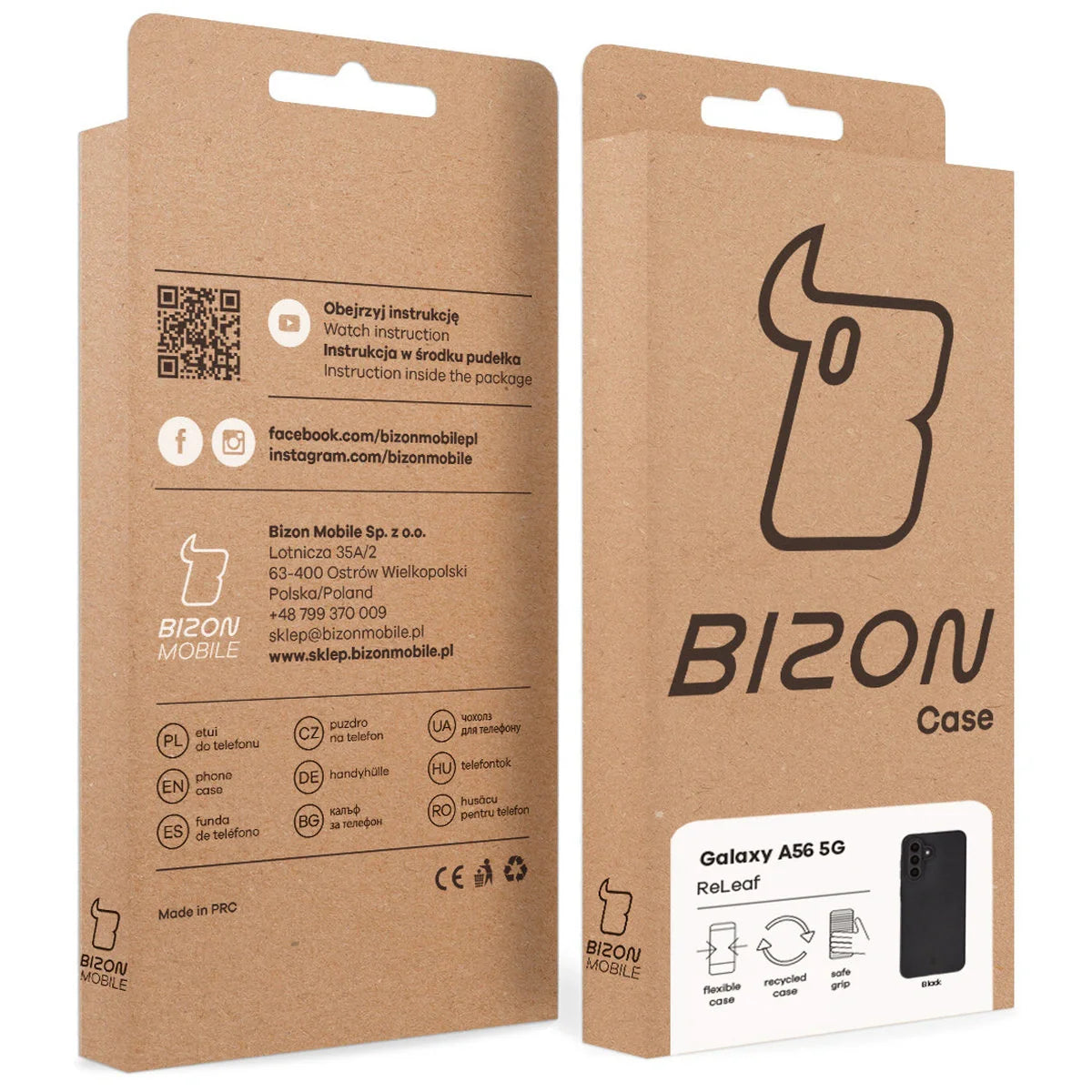 Recycelte Handyhülle Bizon ReLeaf für Galaxy A56 5G, Schwarz