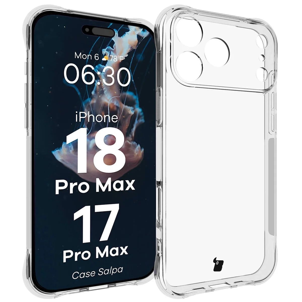 Flexible Handyhülle für iPhone 18 Pro Max / 17 Pro Max, Bizon Case Salpa, Transparent (1/7)