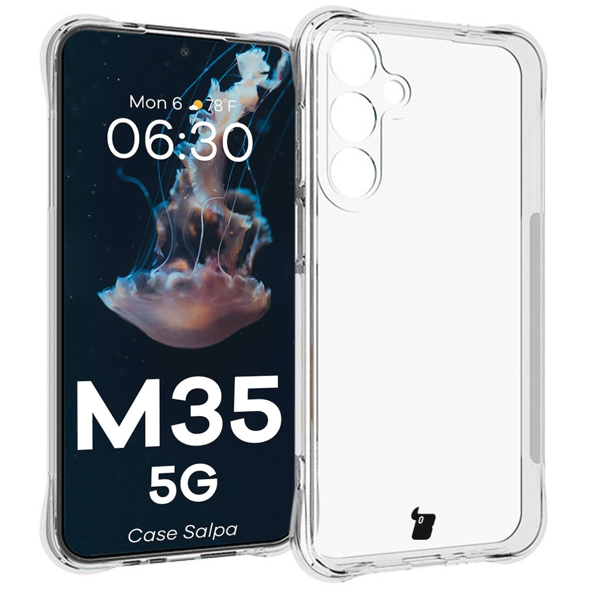 Flexible Handyhülle für Galaxy M35 5G, Bizon Case Salpa, Transparent
