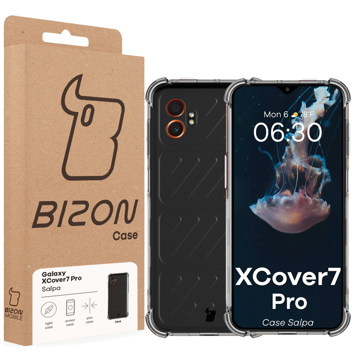 Flexible Handyhülle für Galaxy Xcover7 Pro, Bizon Case Salpa, Transparent