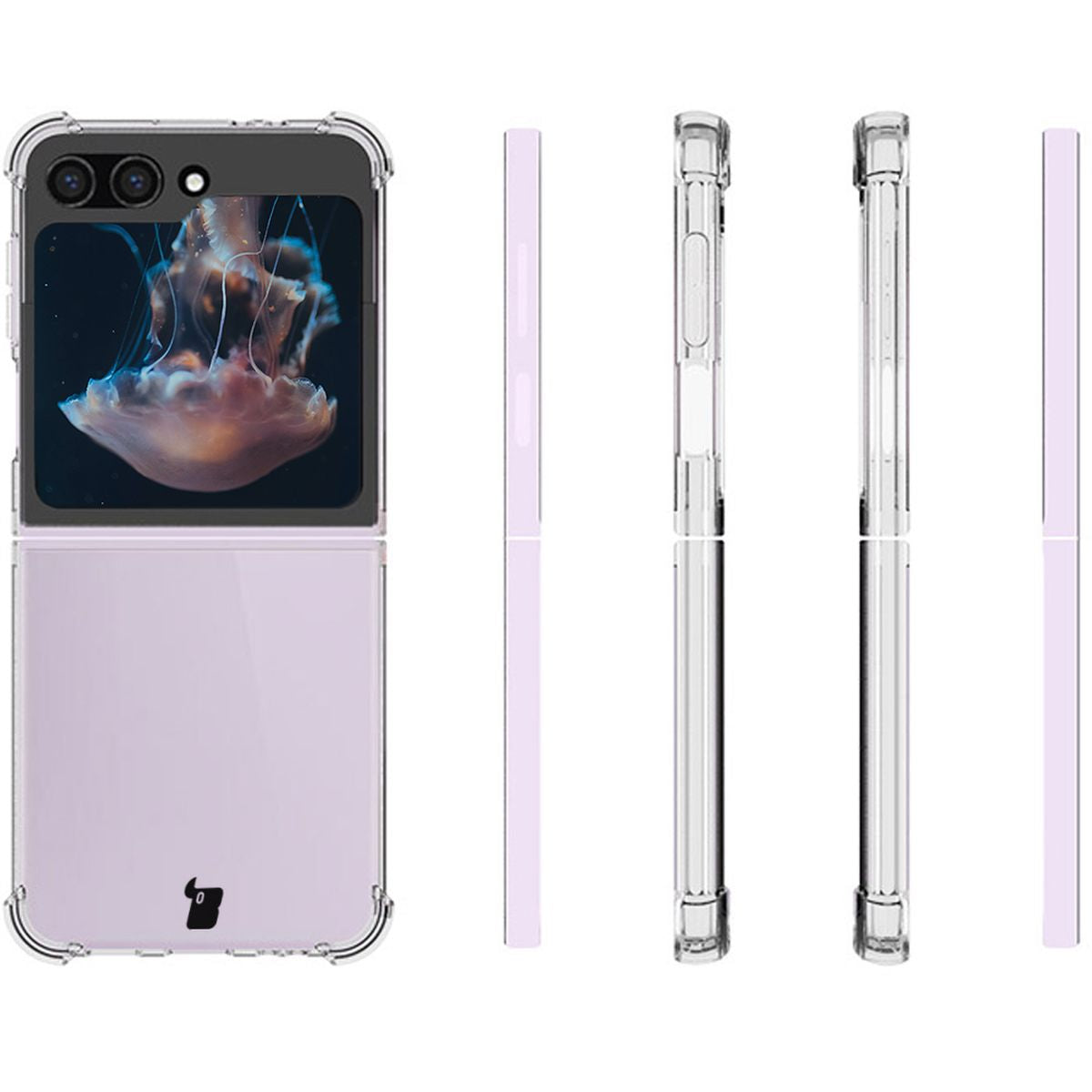 Flexible Handyhülle für Galaxy Z Flip7 FE / Z Flip6, Bizon Case Salpa, Transparent