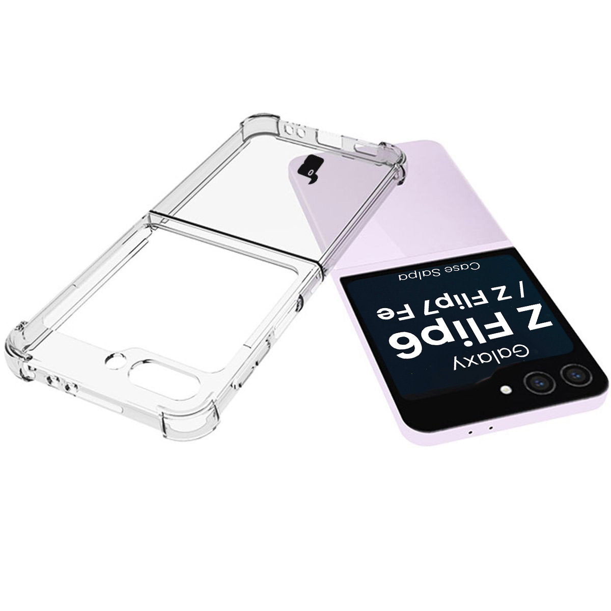 Flexible Handyhülle für Galaxy Z Flip7 FE / Z Flip6, Bizon Case Salpa, Transparent