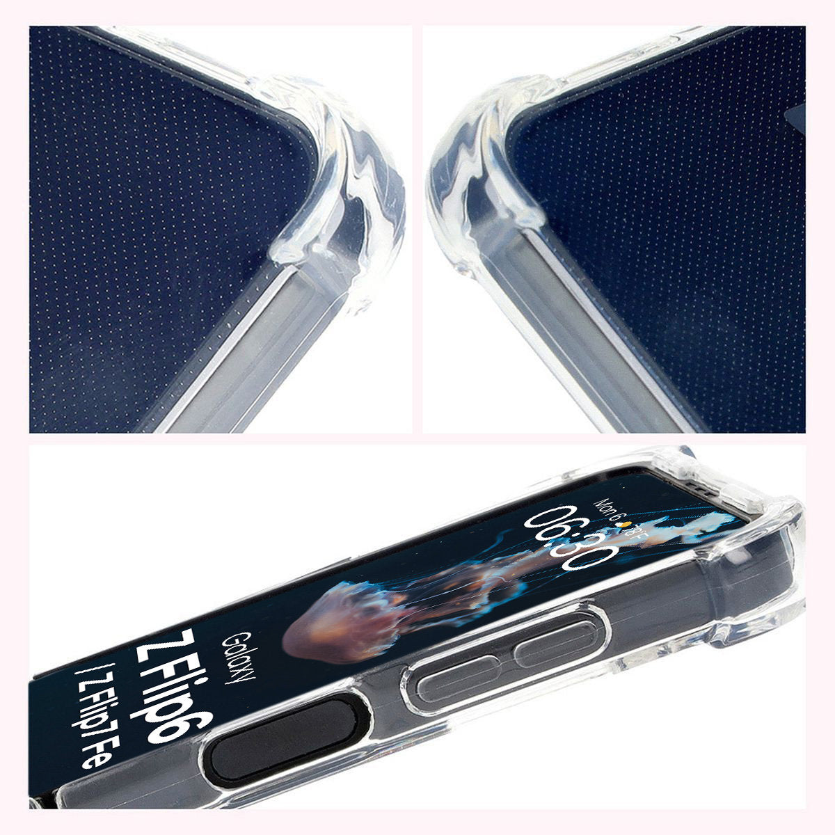 Flexible Handyhülle für Galaxy Z Flip7 FE / Z Flip6, Bizon Case Salpa, Transparent
