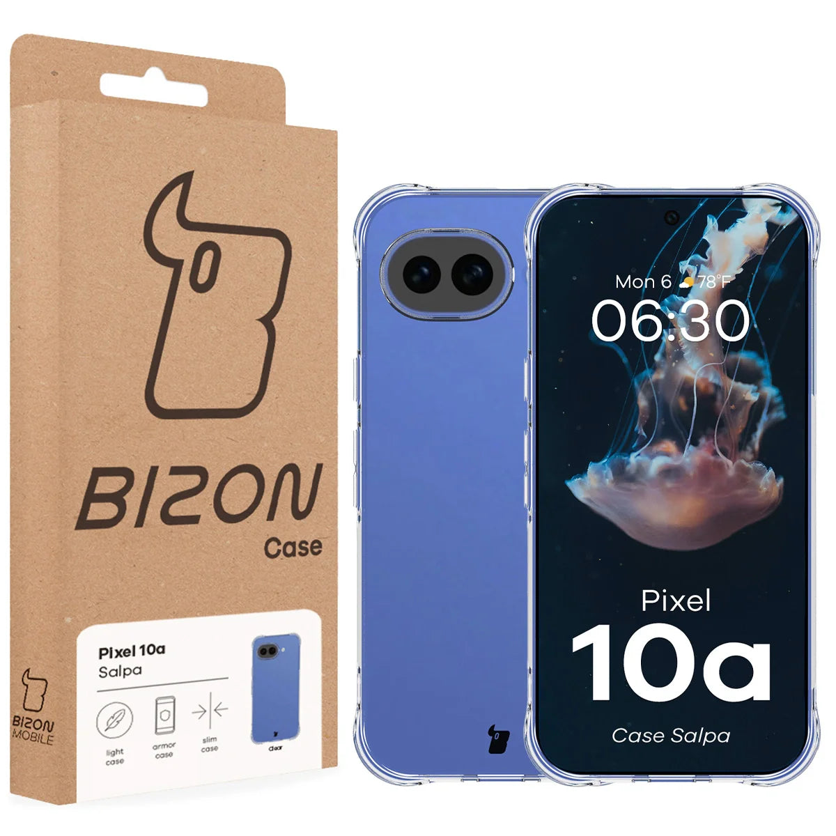 Flexible Handyhülle für Google Pixel 10a, Bizon Case Salpa, Transparent