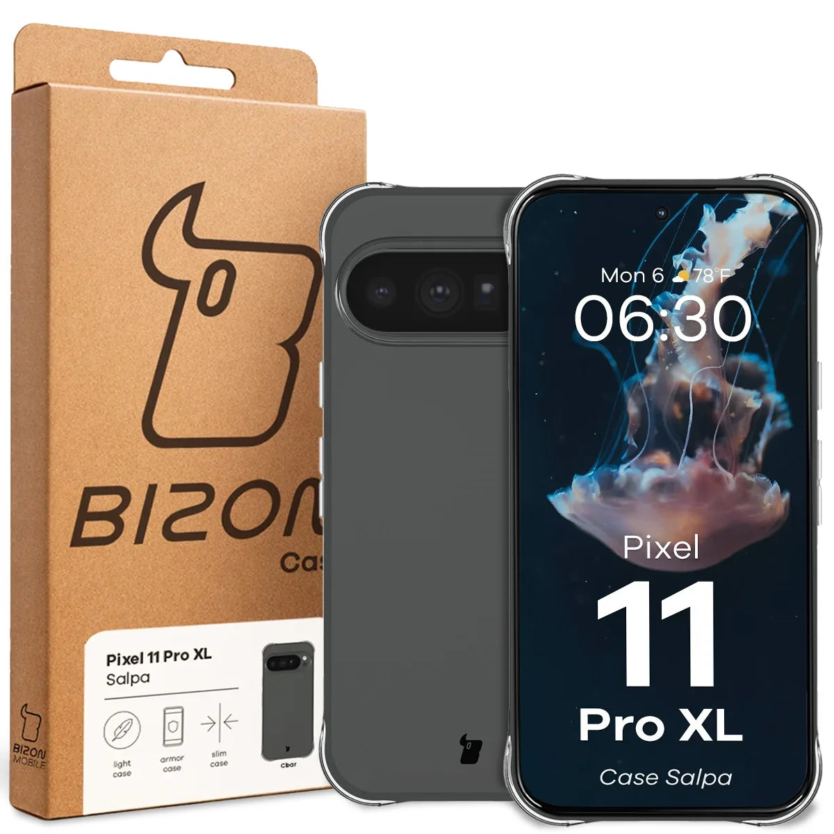 Flexible Handyhülle für Google Pixel 11 Pro XL, Bizon Case Salpa, Transparent