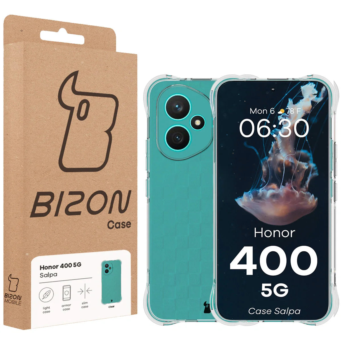 Flexible Handyhülle für Honor 400, Bizon Case Salpa, Transparent