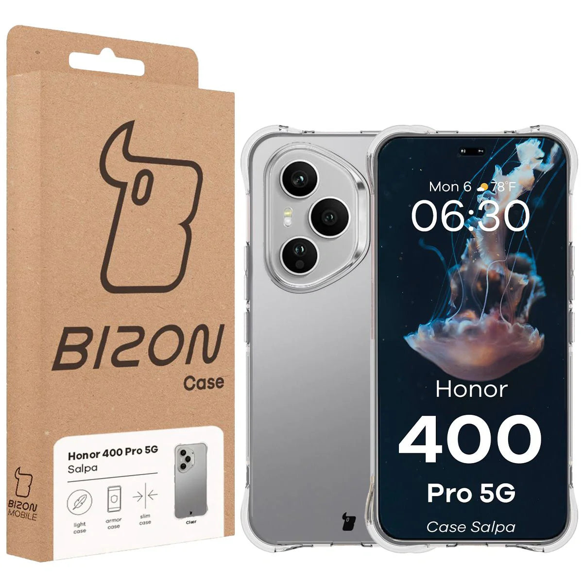 Flexible Handyhülle für Honor 400 Pro, Bizon Case Salpa, Transparent