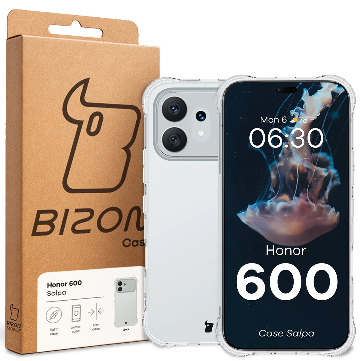 Flexible Handyhülle für Honor 600 5G, Bizon Case Salpa, Transparent