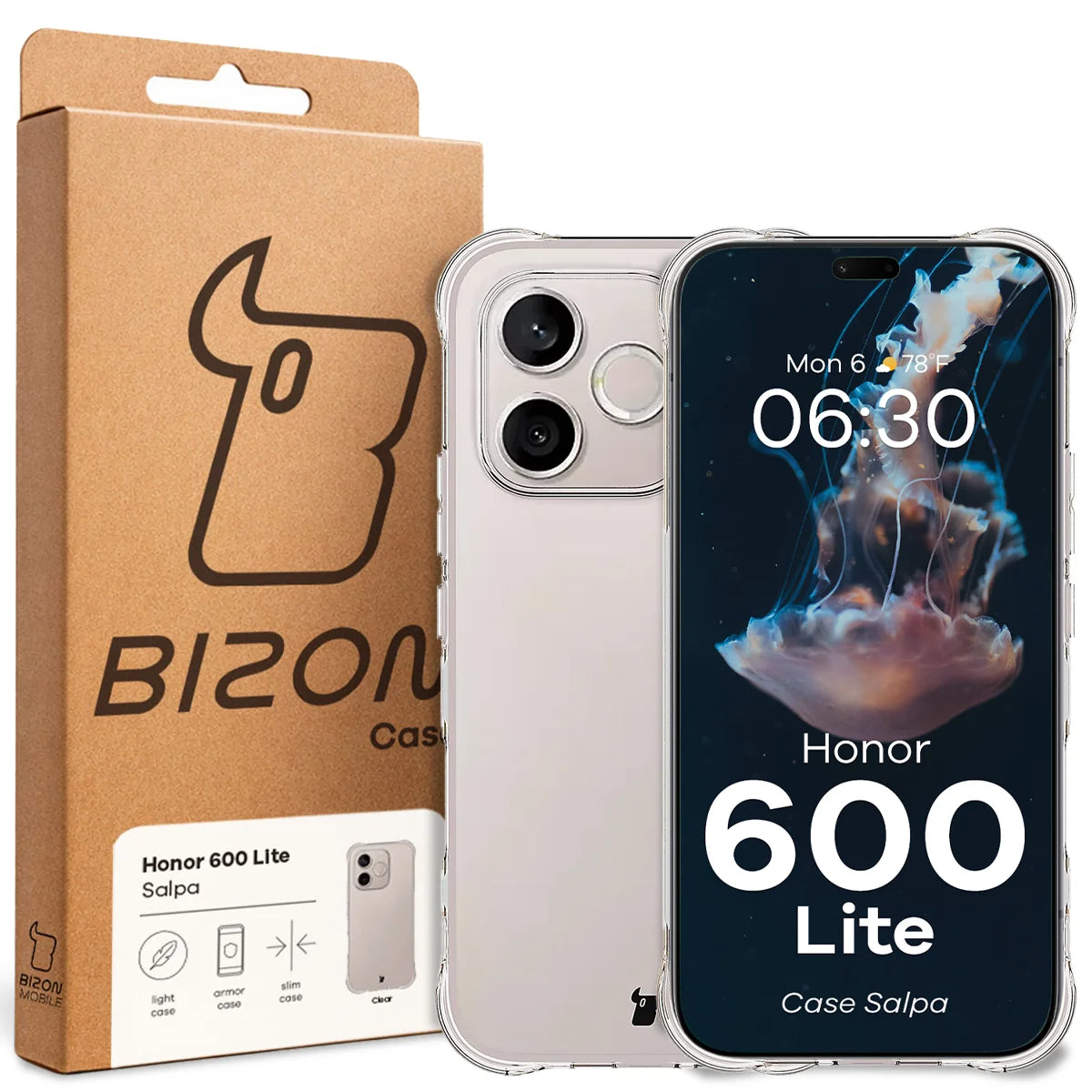 Flexible Handyhülle für Honor 600 Lite 5G, Bizon Case Salpa, Transparent