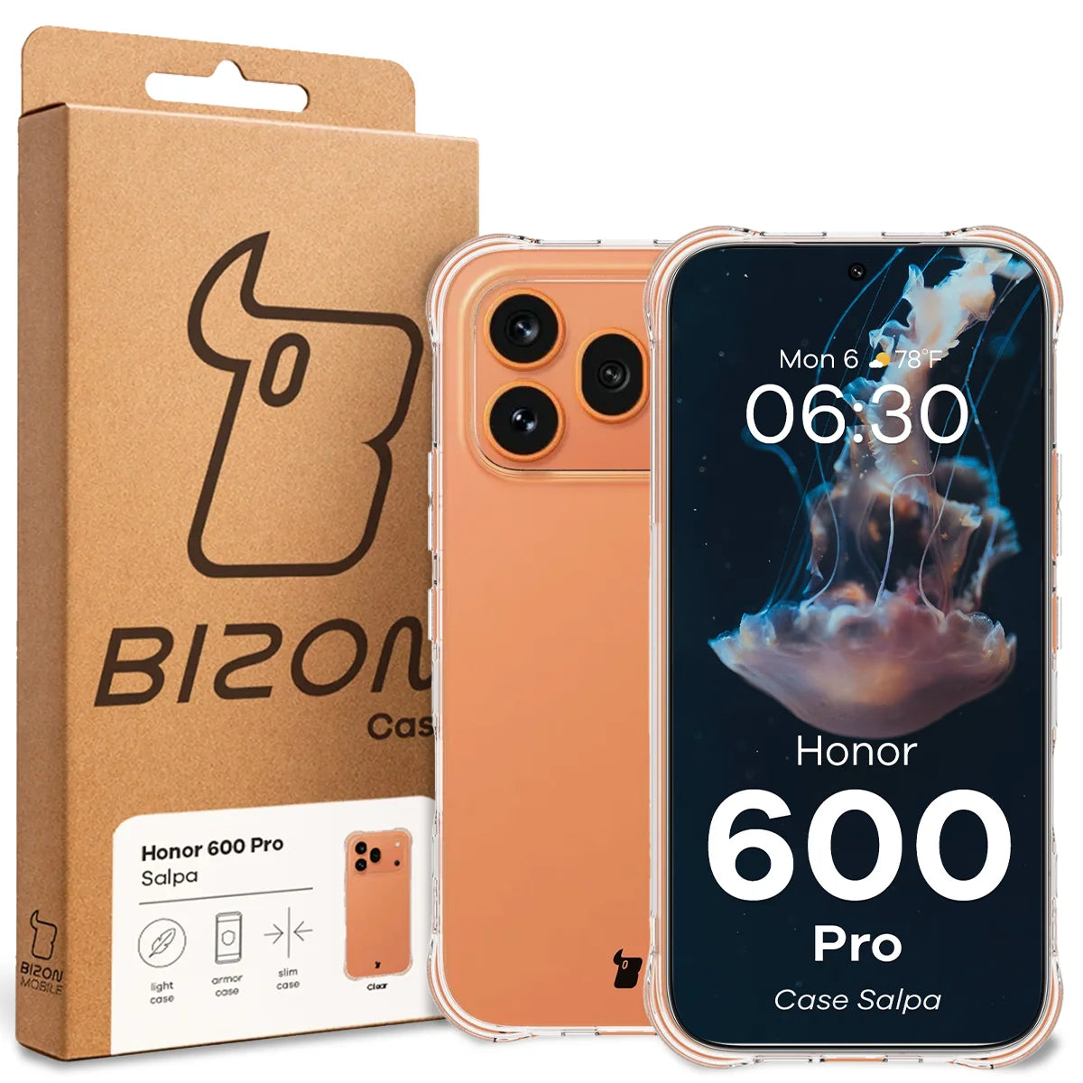 Flexible Handyhülle für Honor 600 Pro 5G, Bizon Case Salpa, Transparent