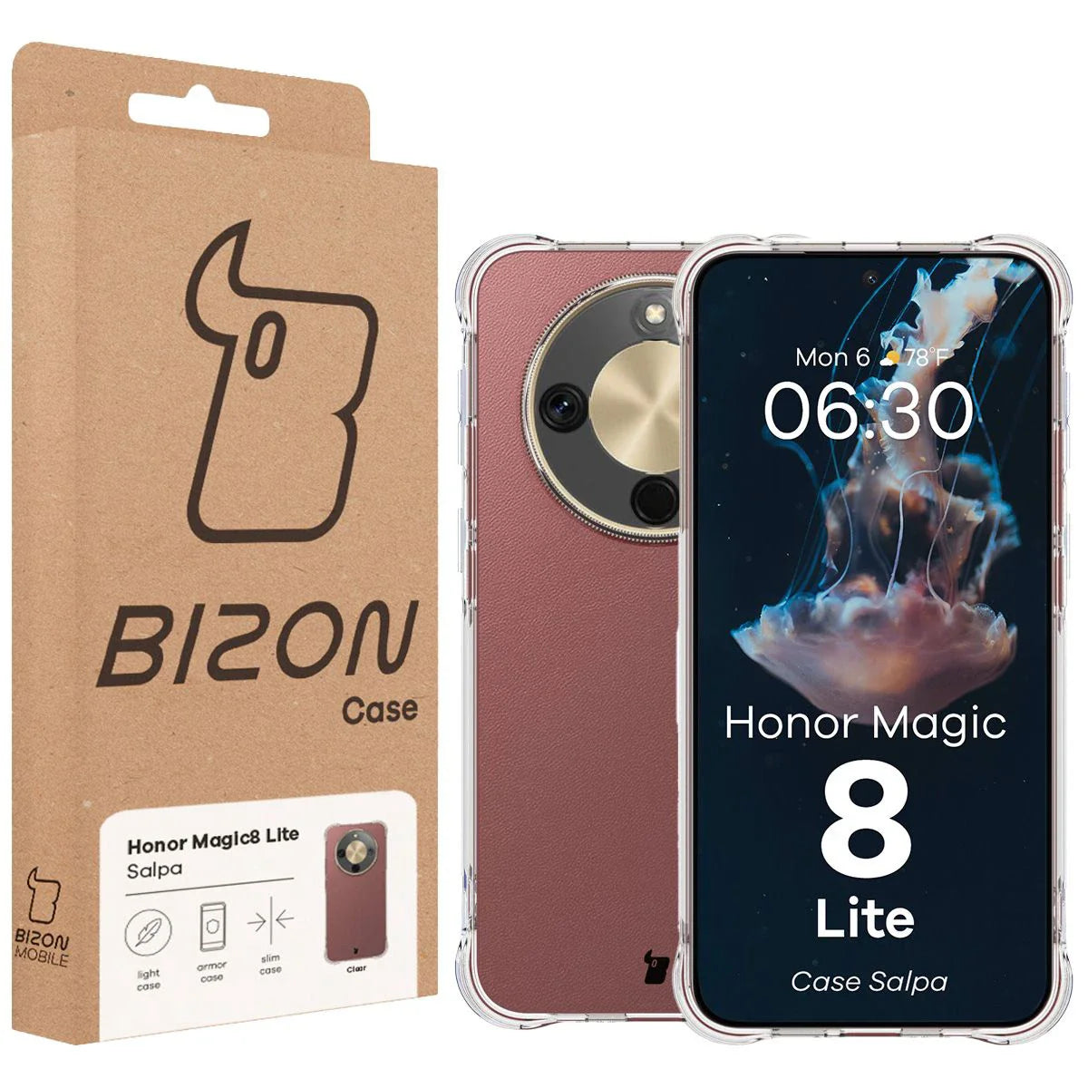 Flexible Handyhülle für Honor Magic8 Lite, Bizon Case Salpa, Transparent