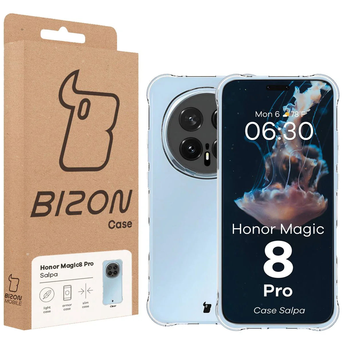 Flexible Handyhülle für Honor Magic8 Pro, Bizon Case Salpa, Transparent