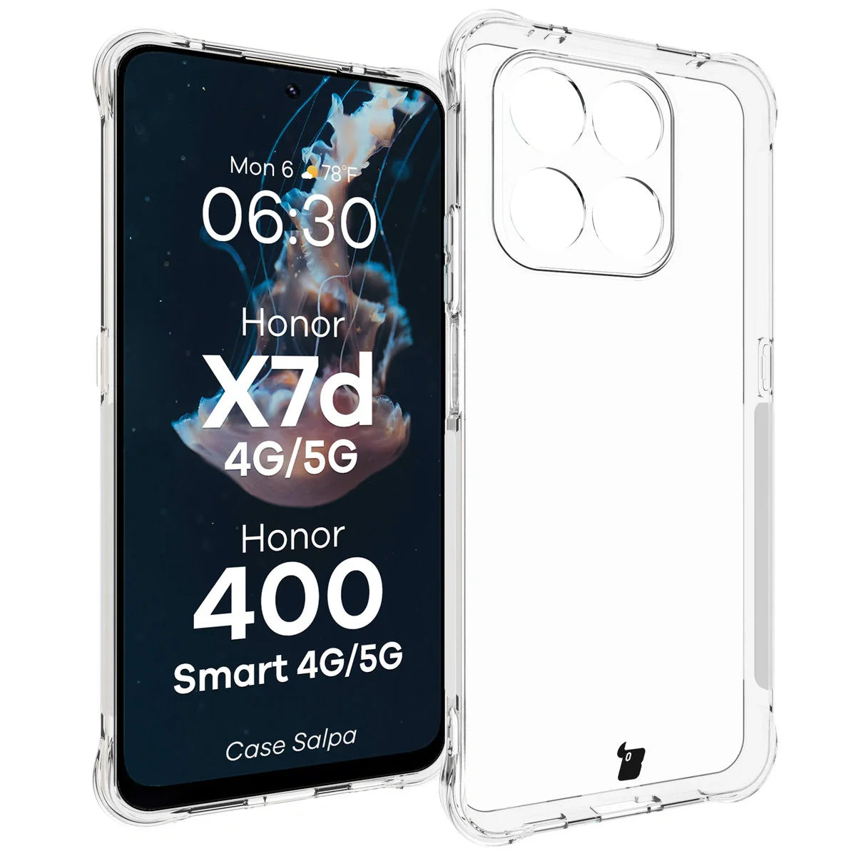 Flexible Handyhülle für Honor X7d / Honor 400 Smart, Bizon Case Salpa, Transparent