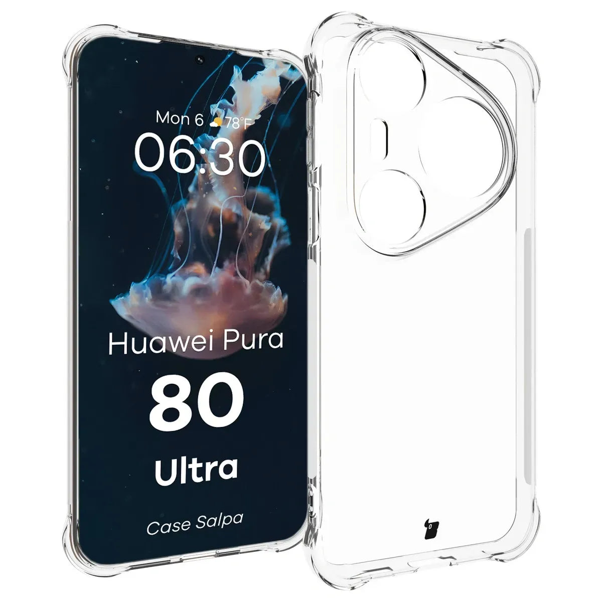 Flexible Handyhülle für Huawei Pura 80 Ultra, Bizon Case Salpa, Transparent
