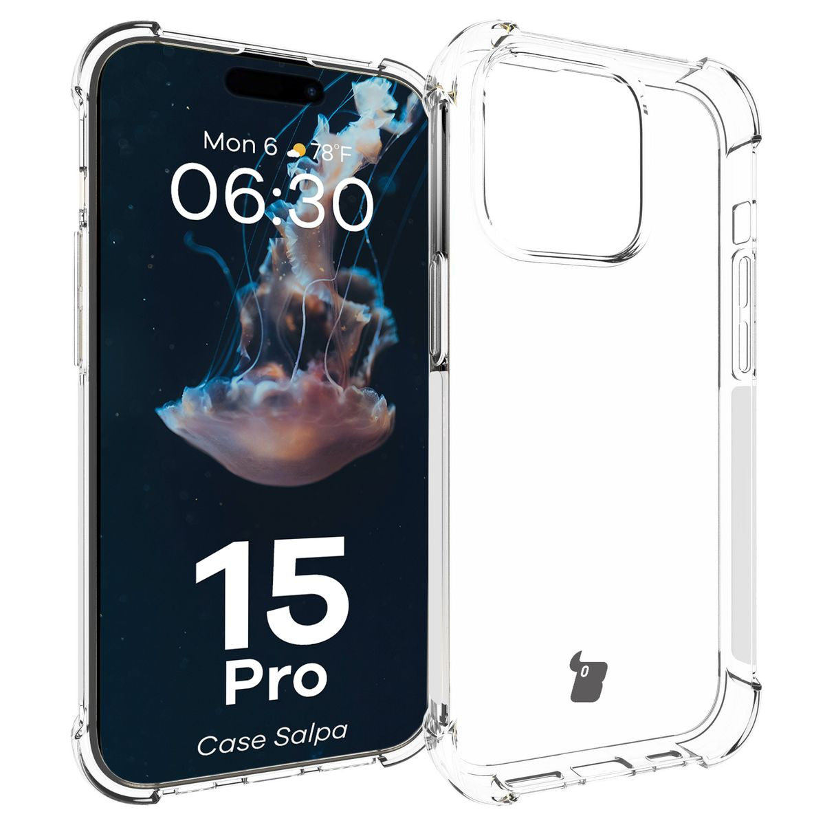 Flexible Schutzhülle für iPhone 15 Pro, Bizon Case Salpa, Transparent