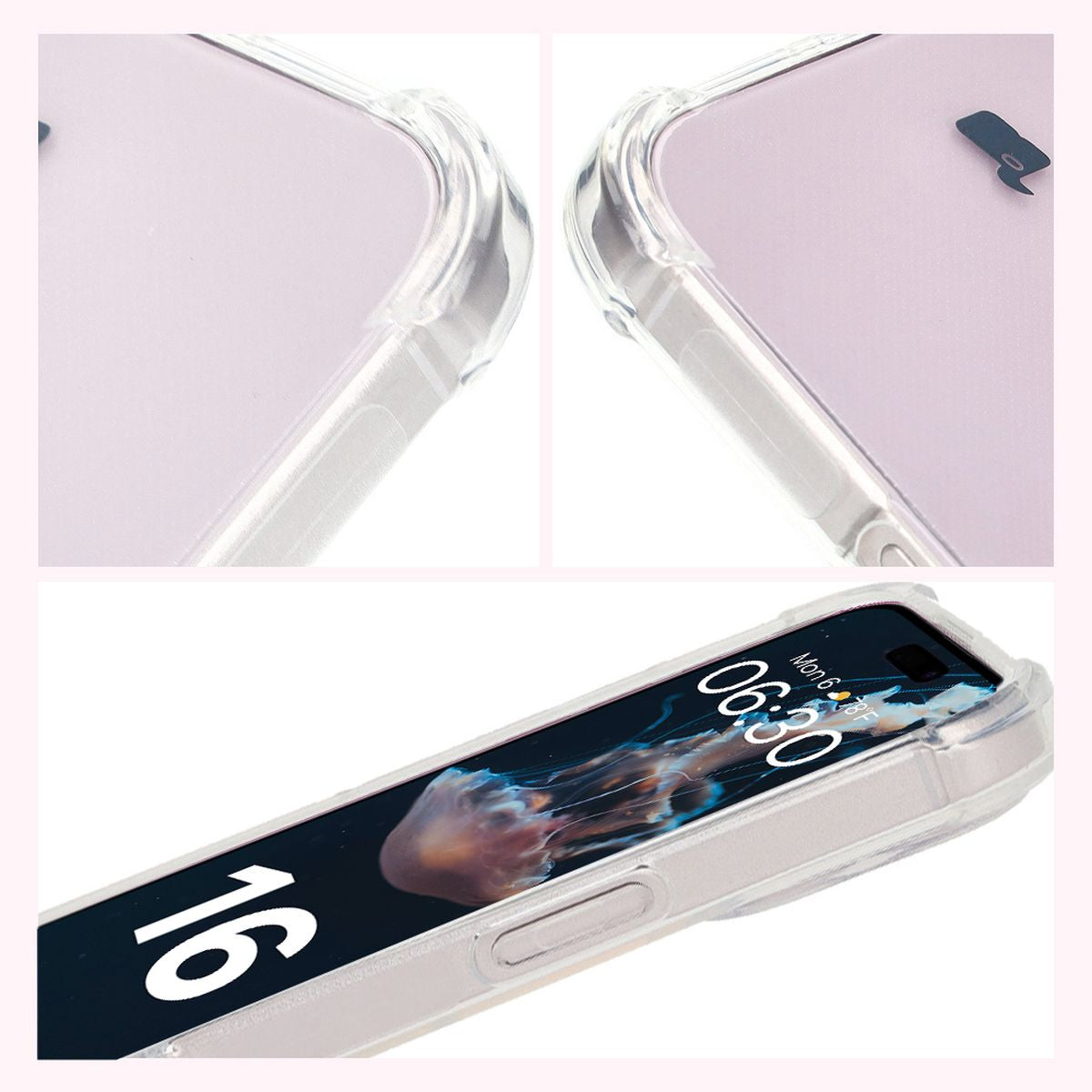 Flexible Handyhülle für iPhone 16, Bizon Case Salpa, Transparent