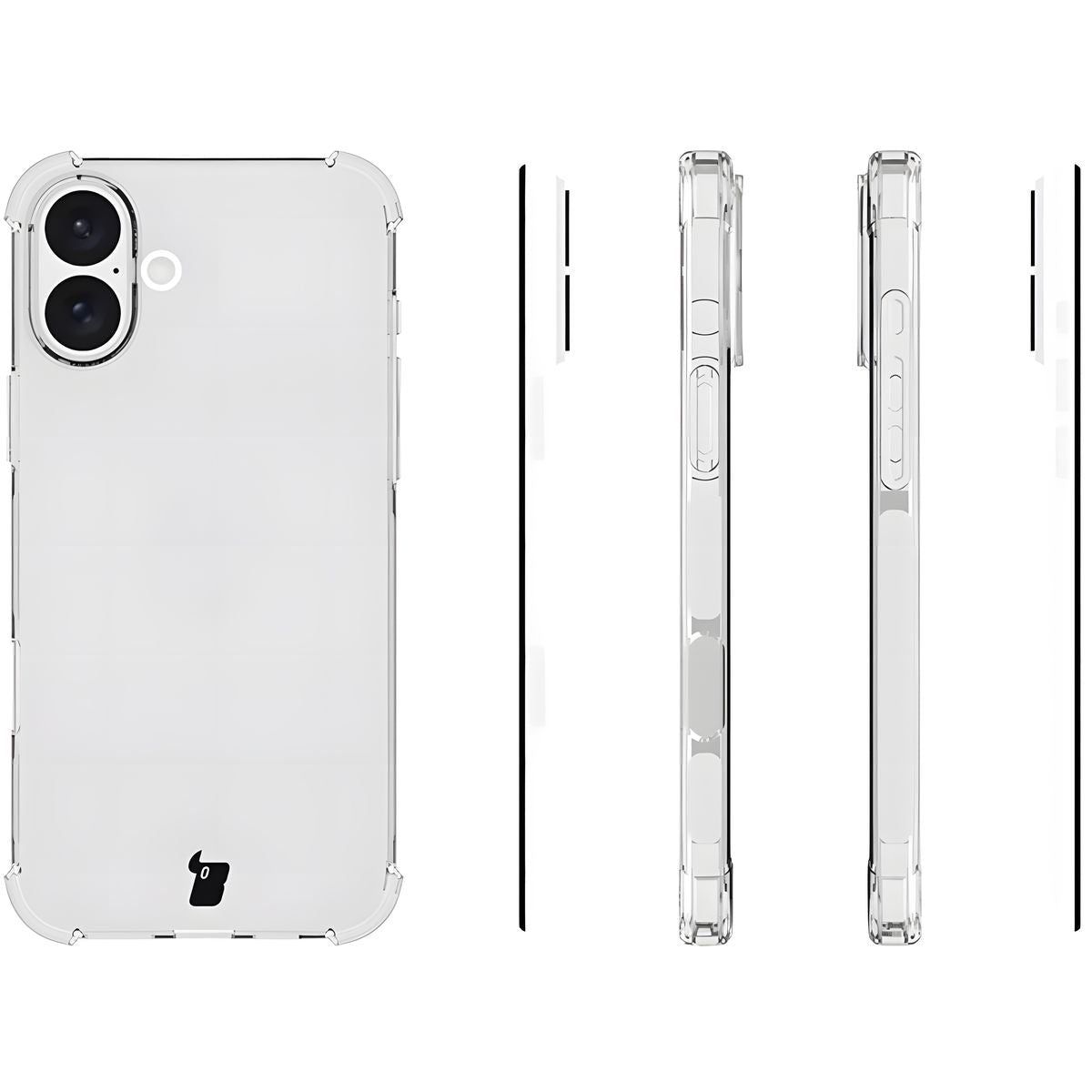 Flexible Handyhülle für iPhone 16 Plus, Bizon Case Salpa, Transparent