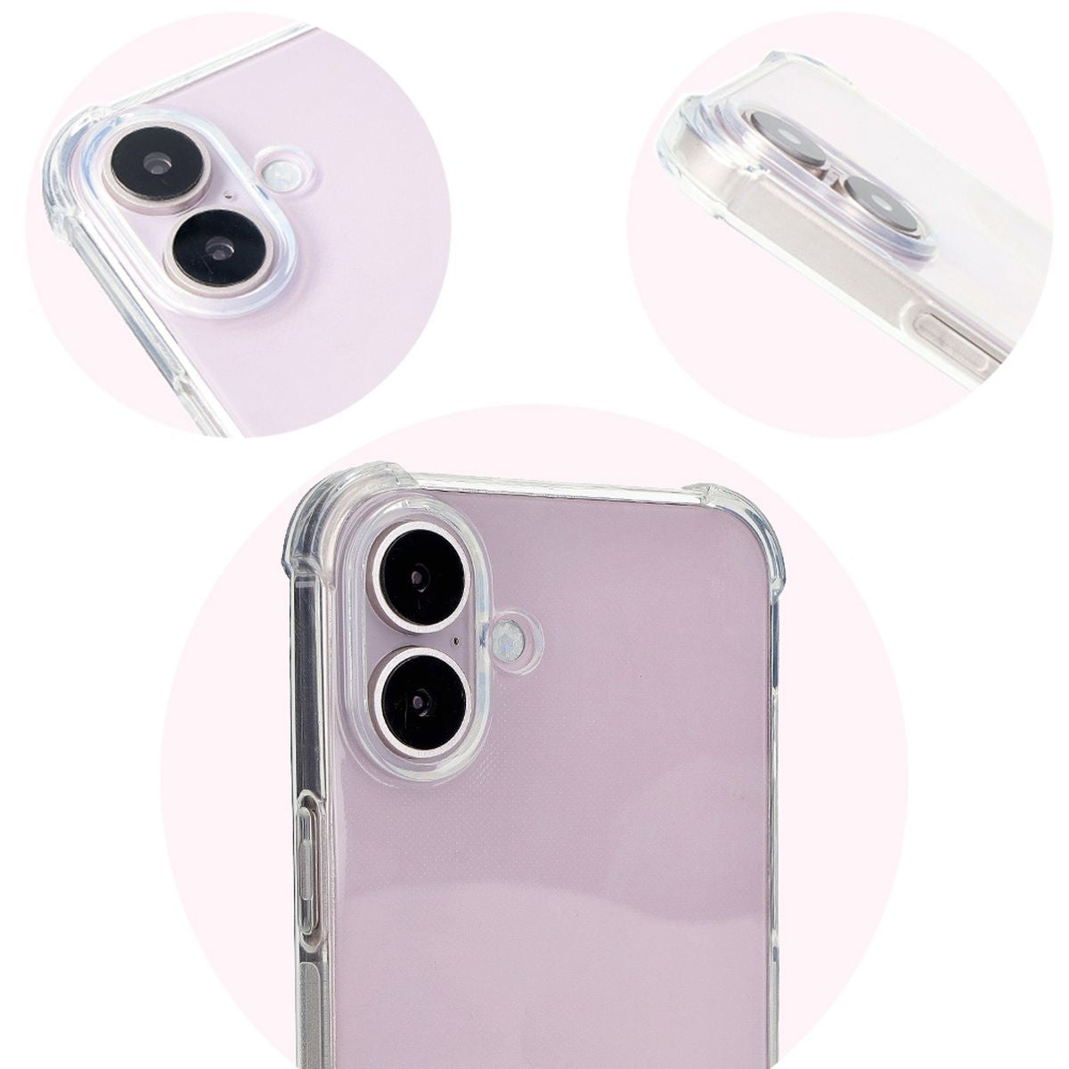Flexible Handyhülle für iPhone 16 Plus, Bizon Case Salpa, Transparent