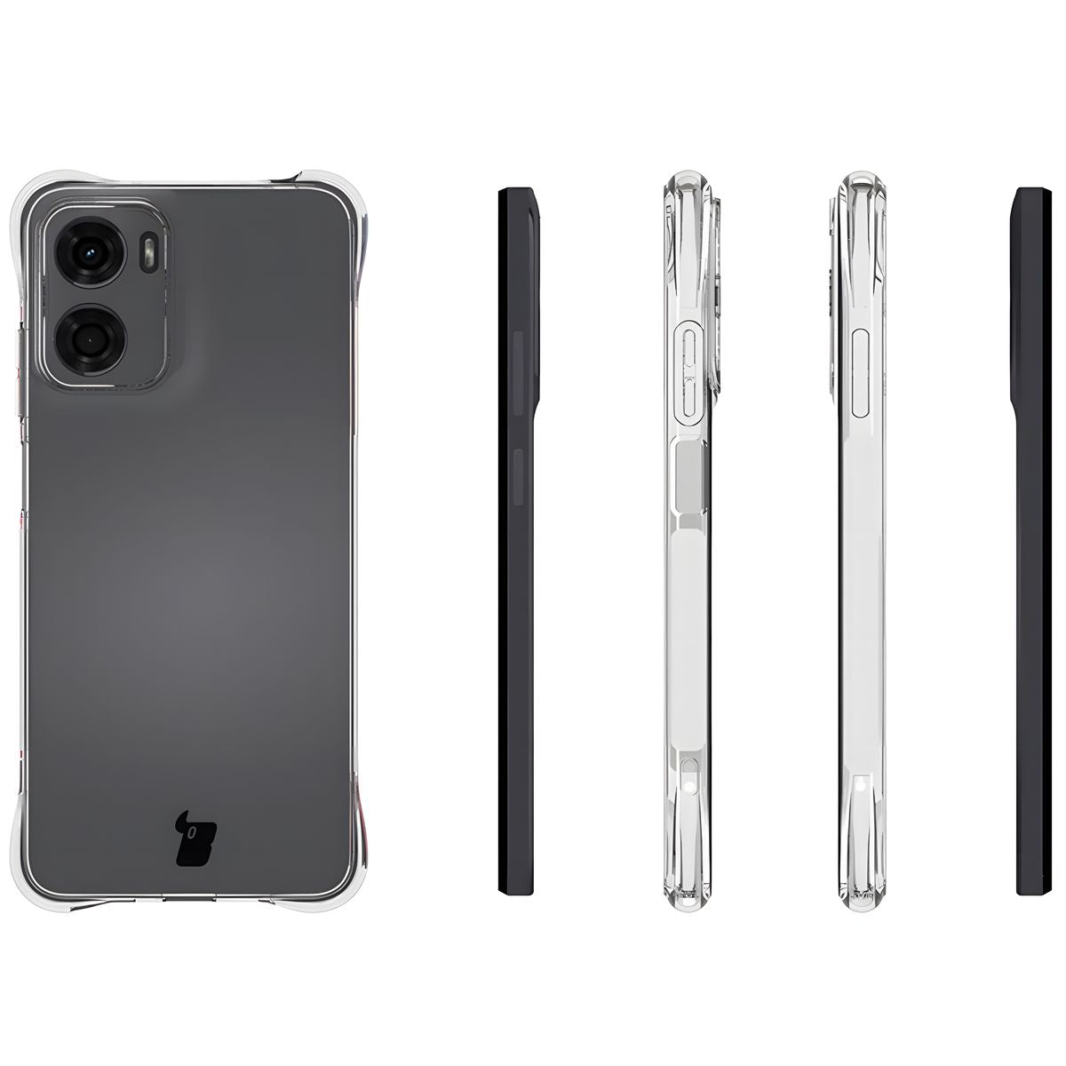 Flexible Handyhülle für Motorola Moto E15, Bizon Case Salpa, Transparent
