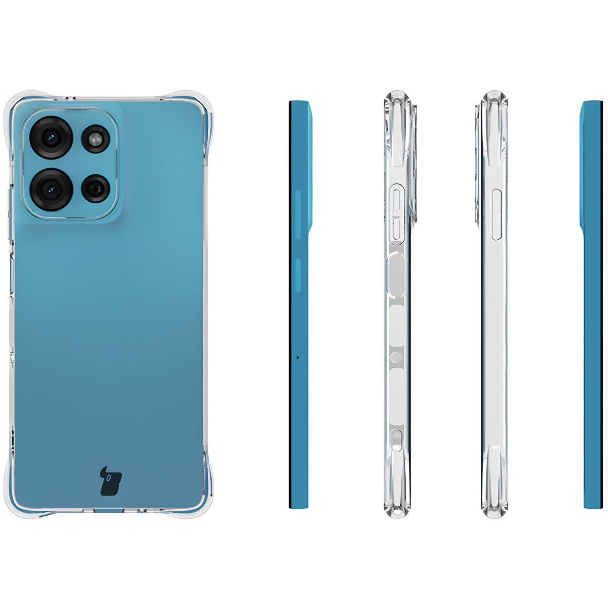 Flexible Handyhülle für Motorola Moto G75 5G, Bizon Case Salpa, Transparent