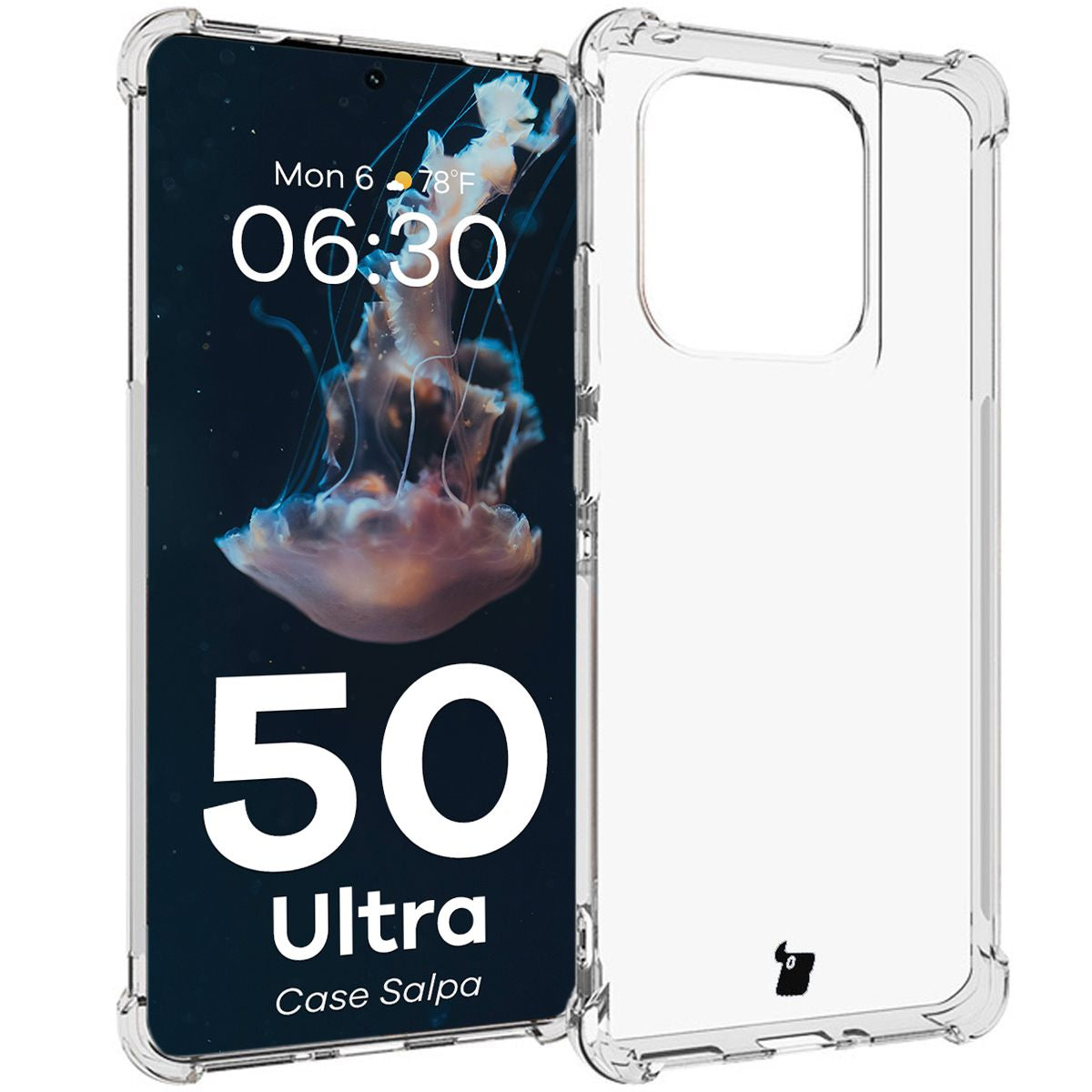 Flexible Handyhülle für Motorola Edge 50 Ultra, Bizon Case Salpa, Transparent