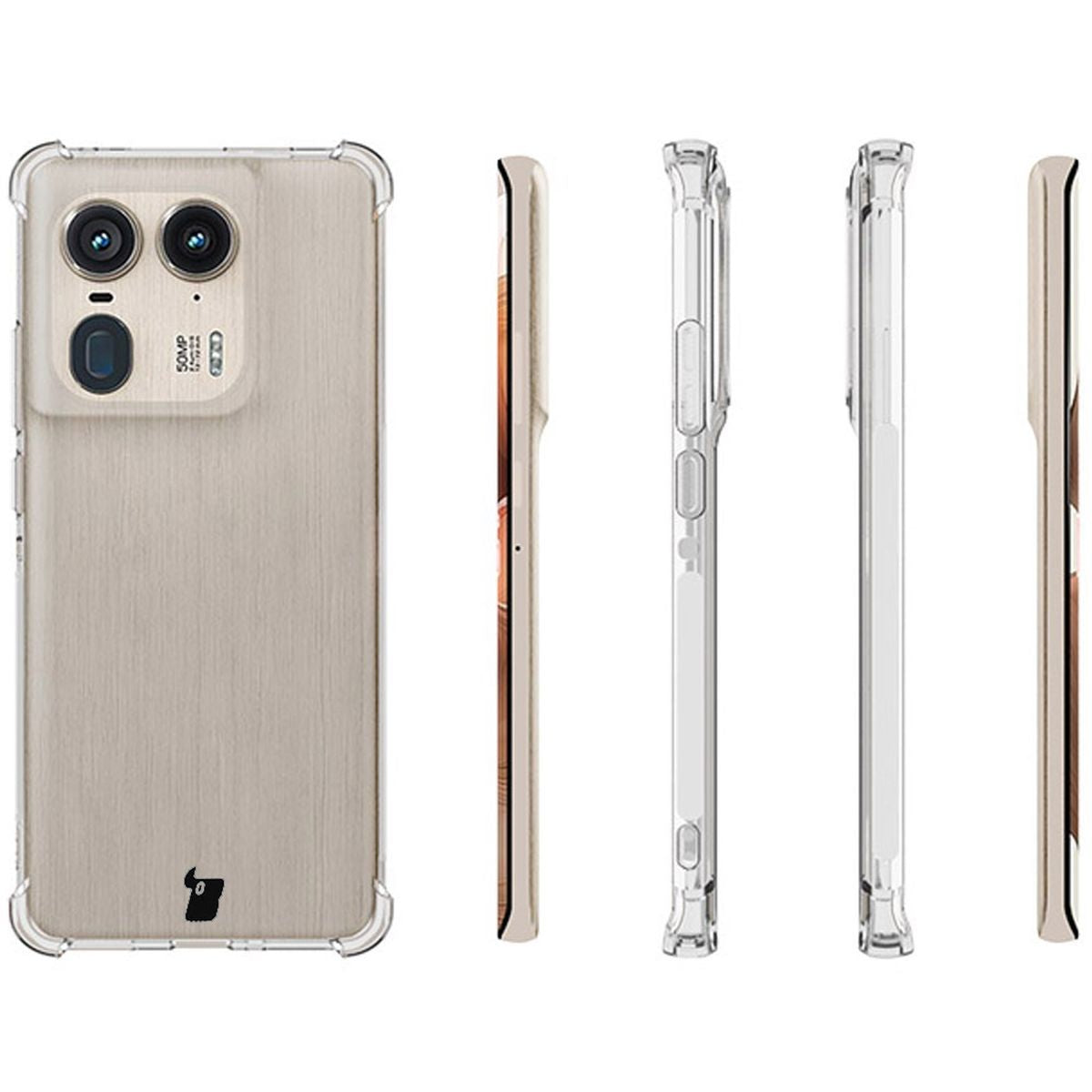 Flexible Handyhülle für Motorola Edge 50 Ultra, Bizon Case Salpa, Transparent