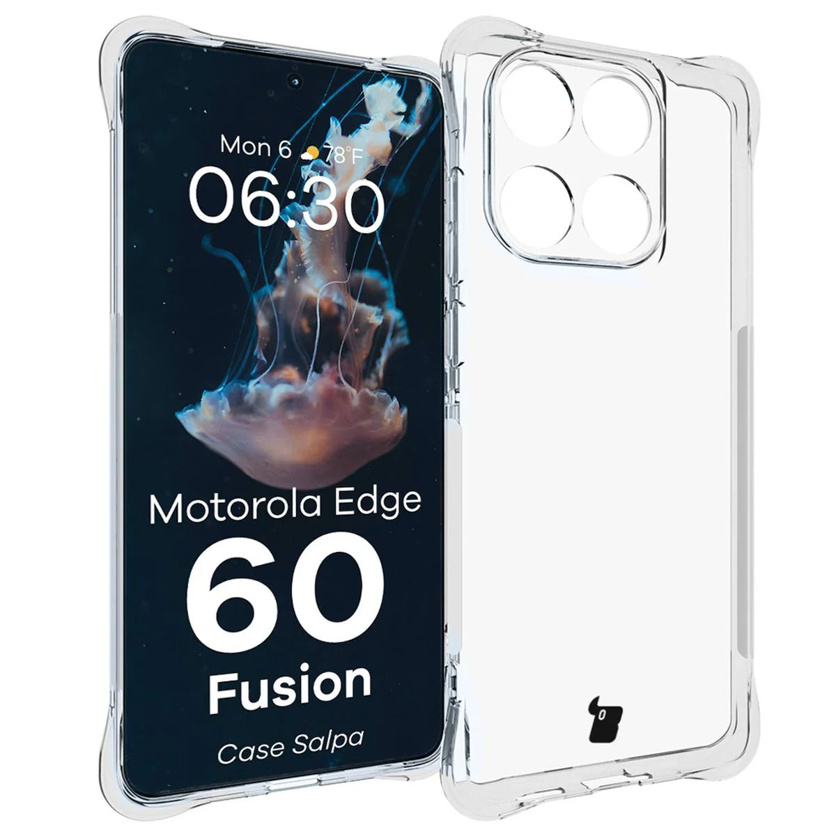 Flexible Handyhülle für Motorola Edge 60 / 60 Fusion, Bizon Case Salpa, Transparent