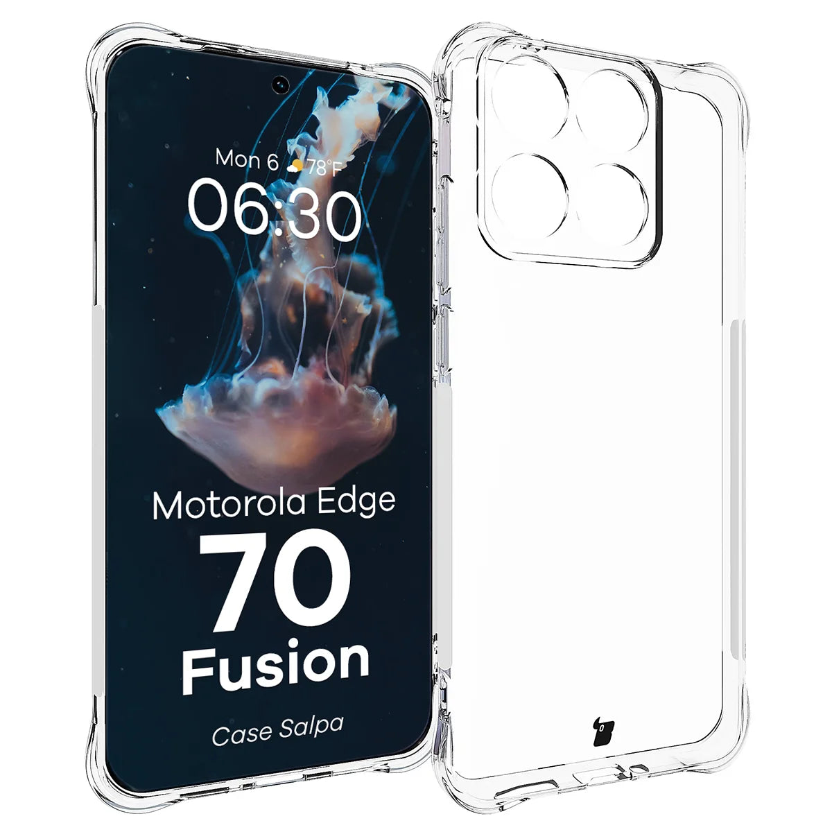 Flexible Handyhülle für Motorola Edge 70 Fusion, Bizon Case Salpa, Transparent