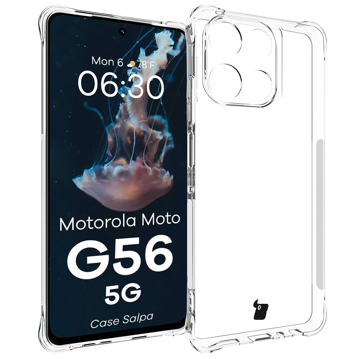 Flexible Handyhülle für Motorola Moto G56 5G, Bizon Case Salpa, Transparent