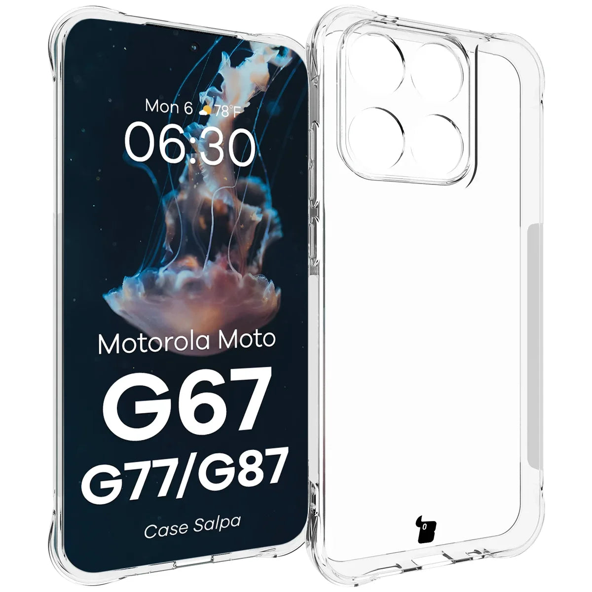 Flexible Handyhülle für Motorola Moto G87 5G / G77 5G / G67 5G, Bizon Case Salpa, Transparent