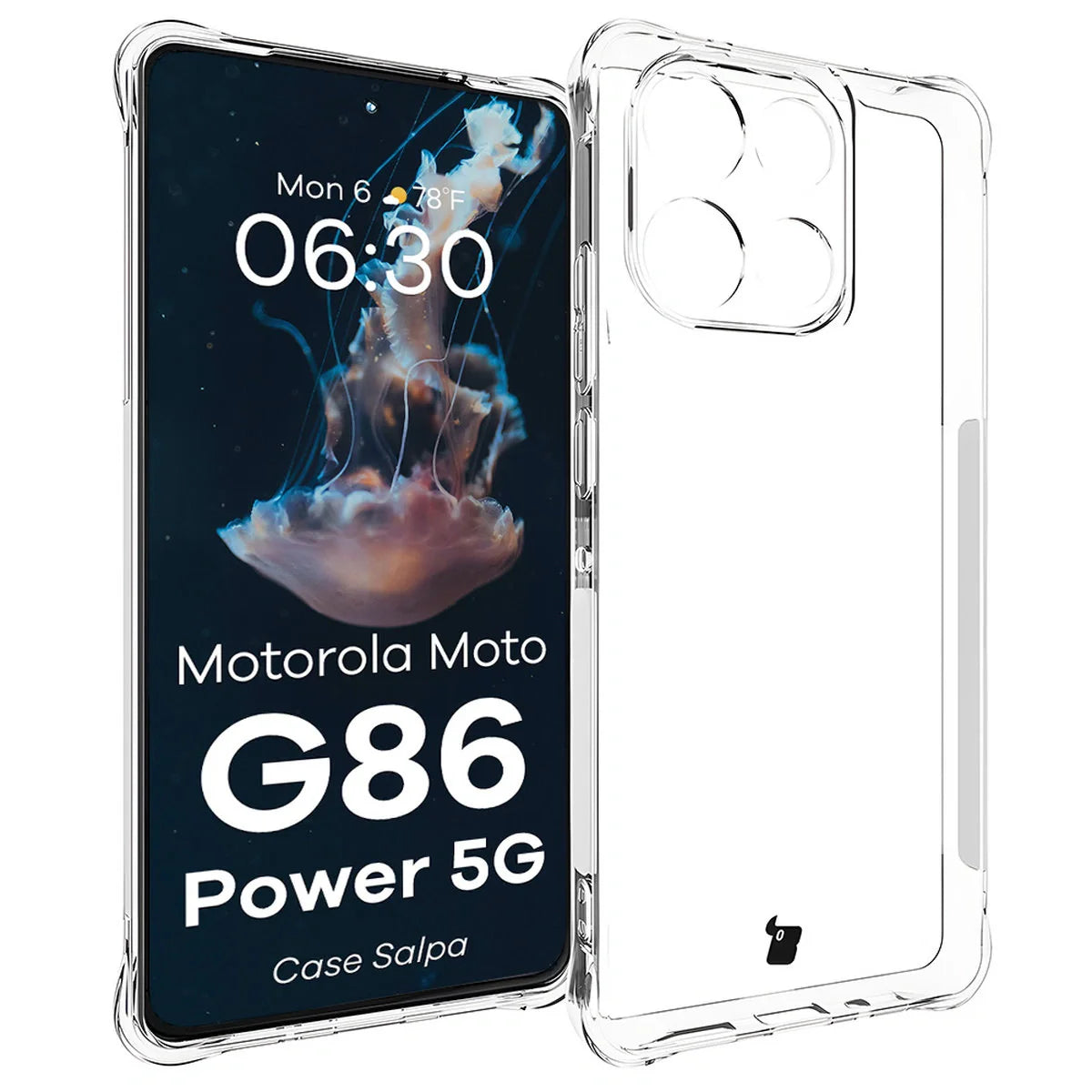 Flexible Handyhülle für Motorola Moto G86 Power 5G, Bizon Case Salpa, Transparent