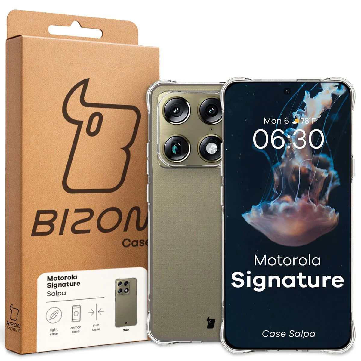 Flexible Handyhülle für Motorola Signature, Bizon Case Salpa, Transparent