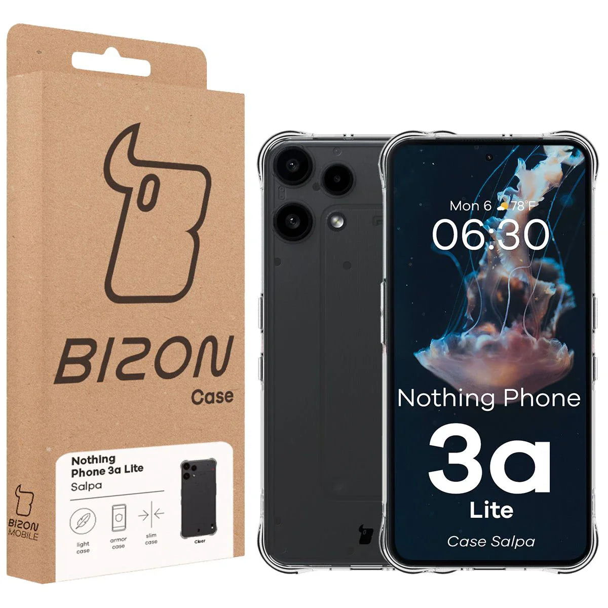 Flexible Handyhülle für Nothing Phone (3a) Lite, Bizon Case Salpa, Transparent