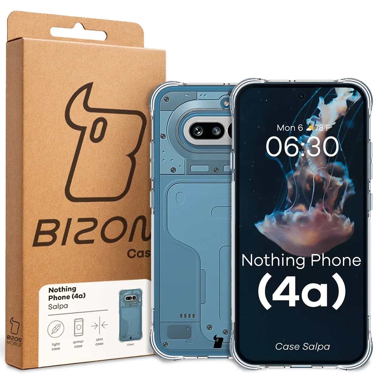Flexible Handyhülle für Nothing Phone (4a), Bizon Case Salpa, Transparent