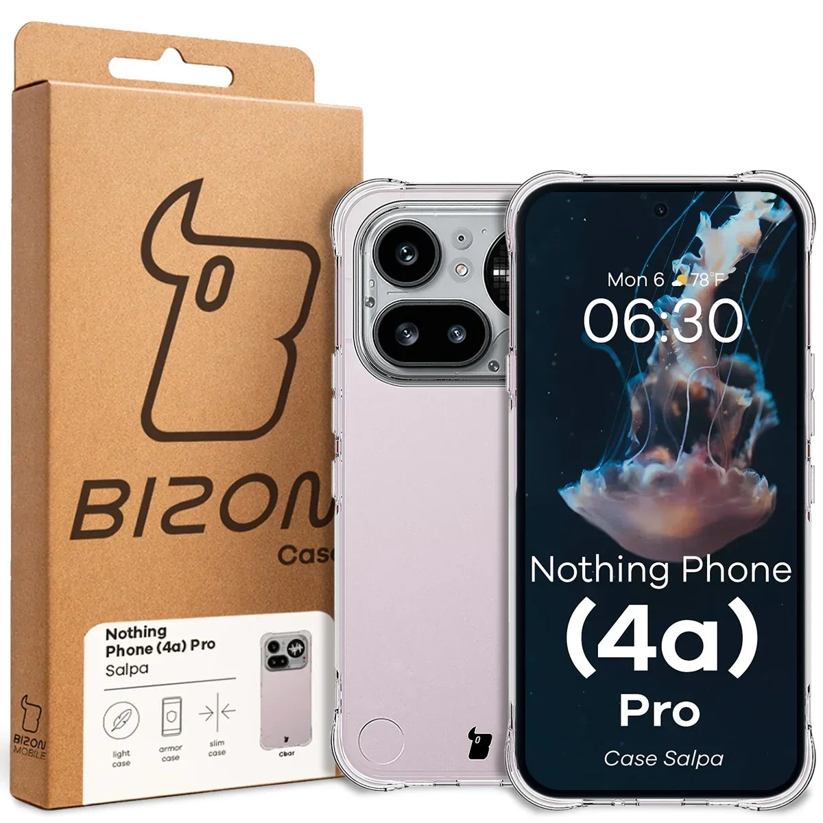 Flexible Handyhülle für Nothing Phone (4a) Pro, Bizon Case Salpa, Transparent