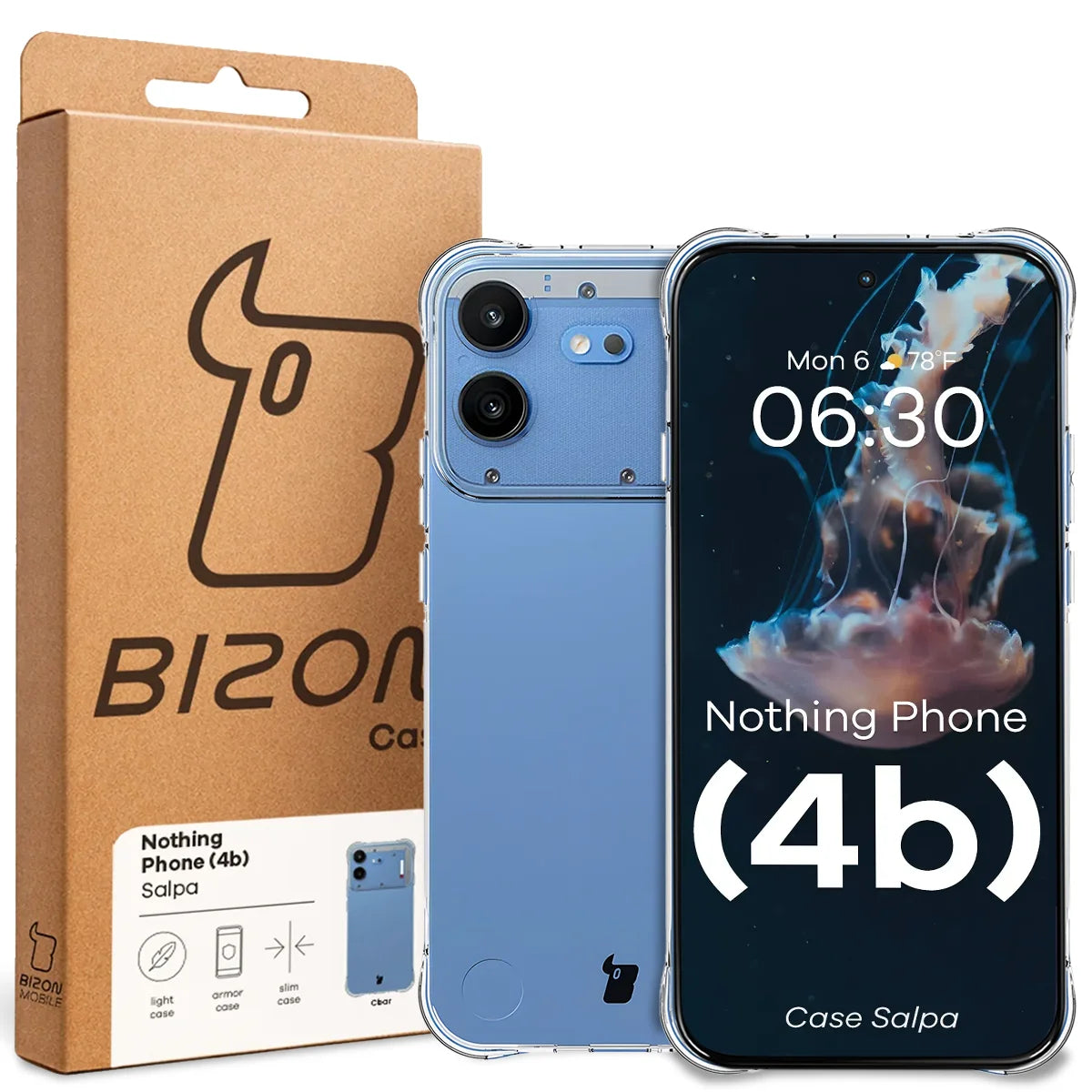 Flexible Handyhülle für Nothing Phone (4b), Bizon Case Salpa, Transparent