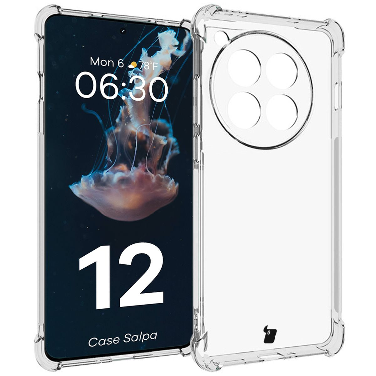 Flexible Schutzhülle für OnePlus 12, Bizon Case Salpa, Transparent