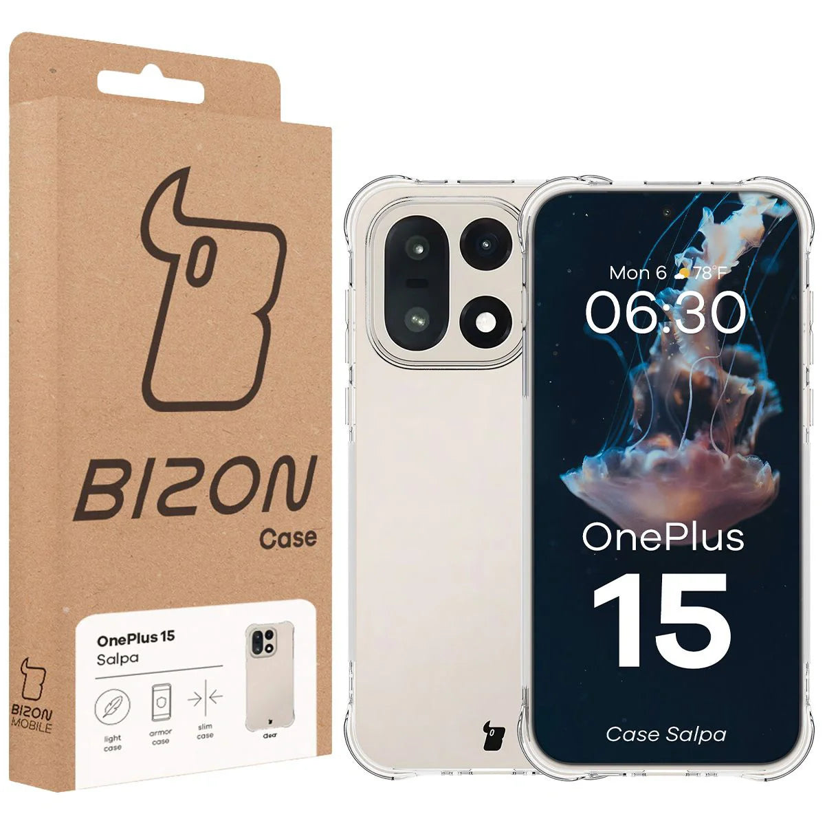 Flexible Handyhülle für OnePlus 15, Bizon Case Salpa, Transparent