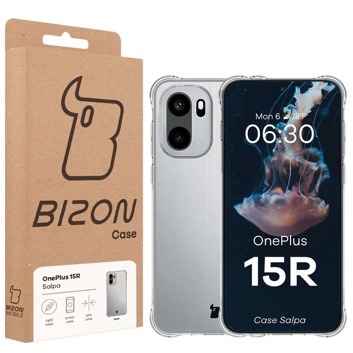 Flexible Handyhülle für OnePlus 15R, Bizon Case Salpa, Transparent