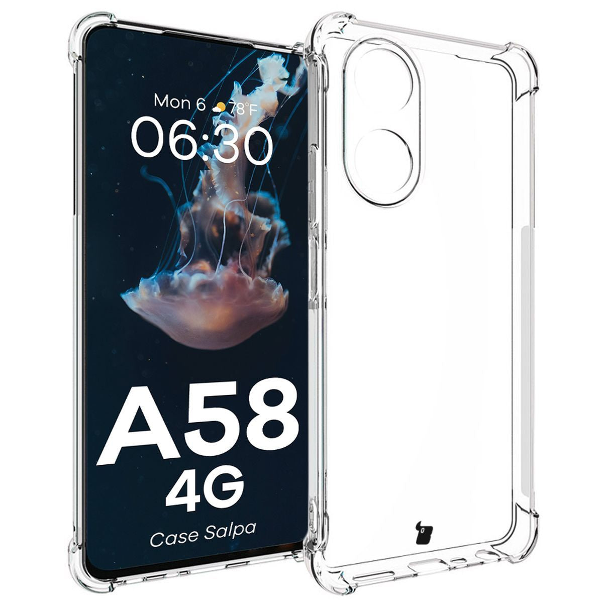 Flexible Schutzhülle für Oppo A58 4G, Bizon Case Salpa, Transparent