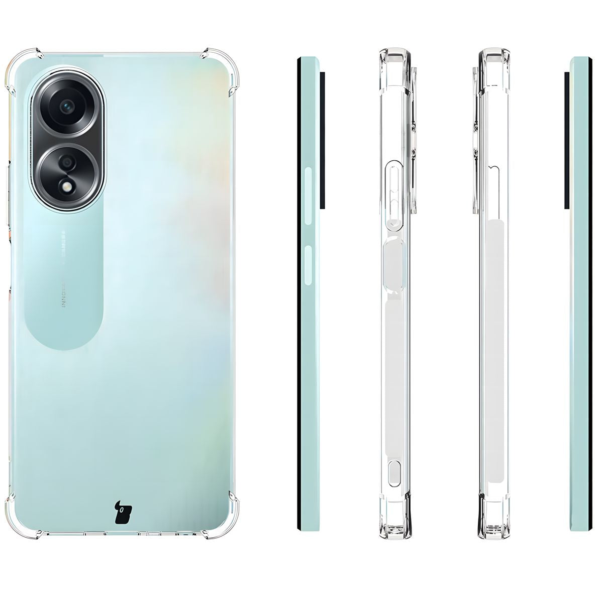 Flexible Schutzhülle für Oppo A58 4G, Bizon Case Salpa, Transparent