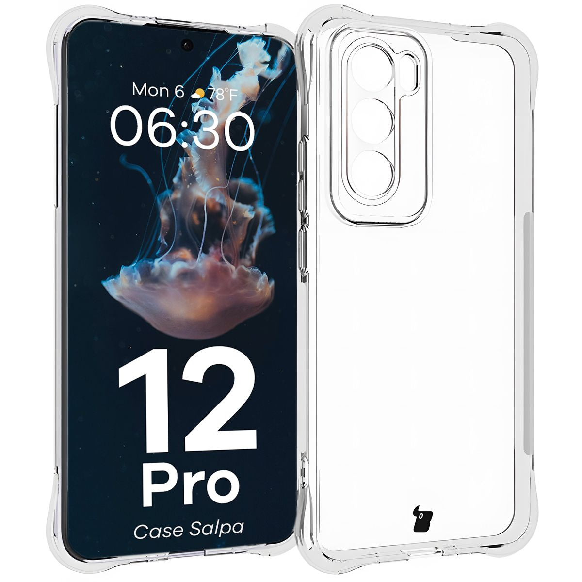 Flexible Handyhülle für Oppo Reno 12 Pro, Bizon Case Salpa, Transparent