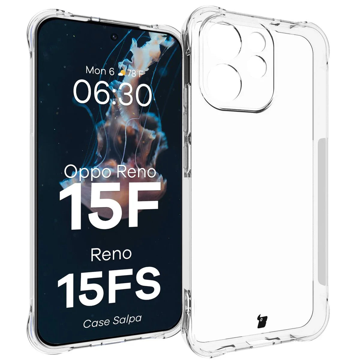 Flexible Handyhülle für Oppo Reno 15 F / FS, Bizon Case Salpa, Transparent
