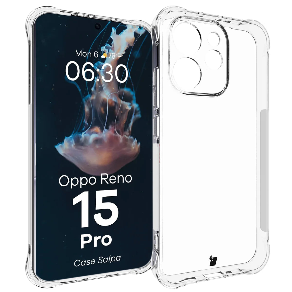 Flexible Handyhülle für Oppo Reno 15 Pro, Bizon Case Salpa, Transparent